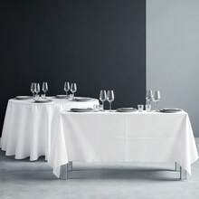 拉绒桌布，白色，适用于婚礼、派对、宴会、装饰用长方形桌布，可选尺寸：179 * 179cm、146 * 276cm、229 * 336cm - 白色 - 查看 13