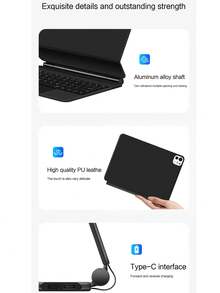 Custodia con tastiera retroilluminata magnetica con trackpad per iPad Pro M5 / M4 (2024-2025) da 11 pollici, compatibile con modelli iPad: A3357 A3358 A3359 A2836 A2837 A3006 tablet da 11 pollici, supporta arabo, spagnolo, francese e svedese - iPad Pro M5 / M4 11 pollici (2024-2025) - Visualizzare 11
