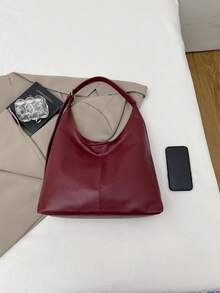 Fashionable Large Capacity Shoulder Tote Bag For Women, Design - Burgundy - View 3