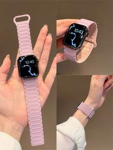 Chic Apple-Inspired Magnetic Silicone Sports Band With Freely Adjustable Sizing | Sleek Design, Compatible With Apple Watch Ultra/SE/Series 11/10/9/8/7/6/5/4/3/2/1 | Fits 38mm 40mm 41mm 42mm 44mm 45mm 46mm 49mm - 42/44/45/49mm (s10) 46mm - View 12