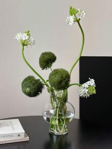 1 件逼真的人造花，逼真的绿色茎多肉植物，星形花朵，逼真的蒲公英带叶子，白色和绿色仿真花，为餐桌、婚礼、活动、派对、家居装饰增添清新气息。 - 彩色 - 查看 4