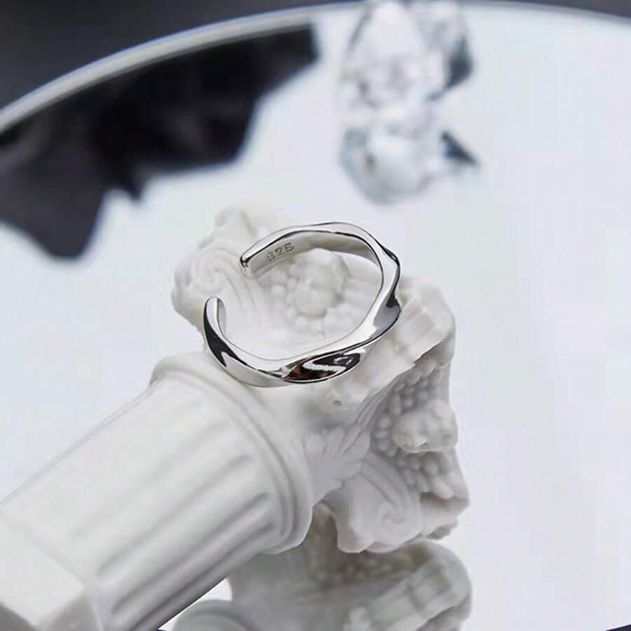 Anillo de Tira deöbius para Hombres y Mujeres Diseño de Dedo Índice - platino - Ver 1