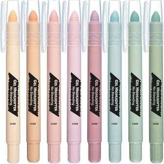 8 piezas de resaltadores de gel, colores de tonos pastel/tierra, resaltadores de gel sin sangrado a través del papel, todos los resaltadores de papel, bolígrafo resaltador de gel para diarios, útiles escolares, de vuelta a la escuela