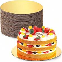 Cakeboard Round,Disposable Cake Circle Base Boards Cake Cardboard Pizza Plate Platter… - 40pcs Gold - View 6