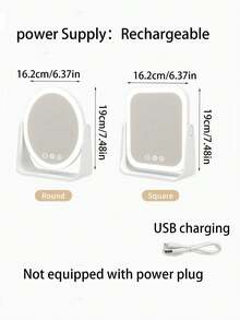 Foldable LED Makeup Mirror With Lights, Portable, Compact, Suitable For Students Dorm, Tabletop, High Definition, Smart - Multicolor - View 9