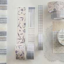 1卷手工布艺系列和纸胶带，复古纸质创意多功能DIY计划本装饰，返校季 - 彩色 - 查看 4