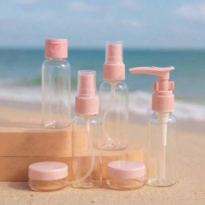 Juego de botellas de viaje reutilizables, a prueba de fugas, portátil, para artículos de tocador, envases de líquidos vacíos, tarros de crema, líquidos, tónicos, jabones, accesorios de viaje, regalo de Halloween, regalo de Navidad, regalo para amigos, ancianos, padres, maestros, enfermeras