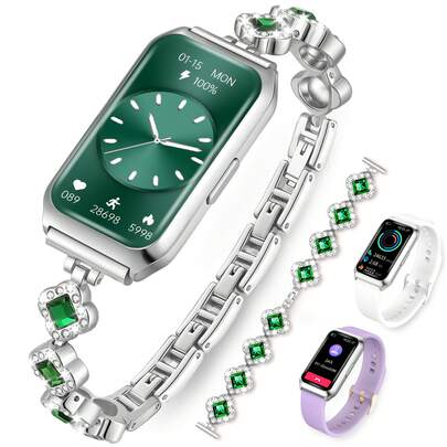 1.47-Inch Gorgeous Smartwatch For Women, With Wireless Call And Message Notifications, Weather Forecast, Music Control, Menstrual Cycle Monitoring, Calorie Counting, Pedometer, IPX8(10M) Waterproof, Multiple Sports Modes, For Android, And Comes With Two Silicone Straps. A Great Christmas Or Valentine's Day Gift.