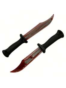 1件装节日道具表演动漫道具恶作剧流血假刀塑料逼真血腥电影道具 - 彩色 - 查看 3