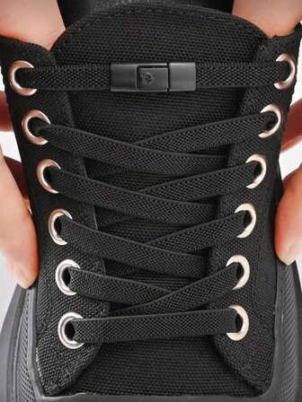 1 Pair Elastic No-Tie Shoelaces With Lock Buckle, Solid Color Fashion Shoelaces, Suitable For Skate Shoes, Sneakers, Casual Shoes, Unisex Sports Shoes And Shoe Accessories Gift Ideas