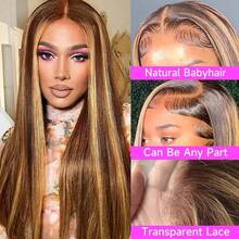 Ready-To-Wear, No Glue Needed, Pre-Cut 5*5 High Definition Lace Closure Wig, 200% Density Long Straight Hair Wig - 13x4/13x6 Lace Front Wig, Pre-Bleached Knots And Natural Hairline - Instant Wear Without Glue - Bob Wig #P4/27 Highlighted 34 Inch Human Hair Lace Closure Wig, Suitable For Daily Wear - SP4/27 - View 3