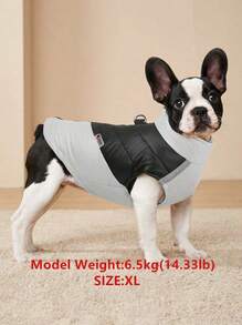 PETSIN Winter Warm Waterproof Pet Jacket, Thick Reflective Dog Coat With Leash D-Ring, Simple Convenient And Fashionable Pet Clothes Suitable For Small And Medium Dogs, Outdoor Sports In Winter - Grey - View 7