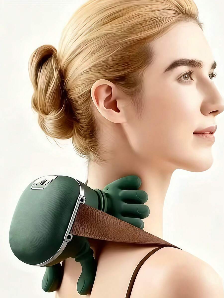 PinkSings USB Cordless Electric Massager With 6D Hand Simulation - Cordless Neck & Shoulder Massager With 6D Hand Simulation, USB-Powered - 軍綠色 - 查看 1