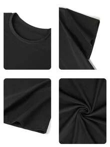 男童休闲趣味印花圆领短袖T恤，夏季 - 黑色 - 查看 5