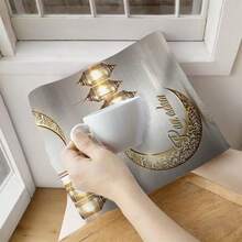 1/1/2 Juegos de Toallas de Cocina para Ramadán - Alta Absorción, Toallas para Lavar Platos de Fibra de Poliéster Suave Diseñadas con Linternas y Patrones de Medialuna Festivos, 40 * 60cm - Adecuadas para Cocinar y Hornear, Adecuadas para Decoración en Salas de Estar, Cocinas, Comedores y Fiestas Festivas, y Pueden Usarse como Regalos de Inauguración de Casa. - Multicolor - Ver 8