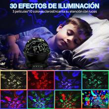 Proyector de Estrellas para Ni?os, Proyector de Luces Dinosaurio\/Estrellas\/Espacio, 3 Temas,10 Colores Luces Nocturnas Giratorias de 360, Perfecto para Regalos de Cumplea?os\/Navidad\/Dormitorio - Blanco - Ver 4