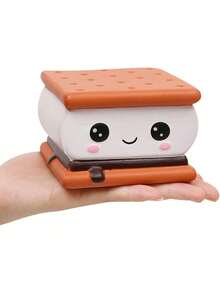 1PC Squishies Cake Snacks Slow Rising Squishes Toy For Kids Soft Cooky Sandwich Scented Stress Relief Realistic Food Cute Squeeze Squeeze Toy - Multicolor - View 3