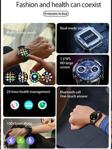 Đồng hồ thông minh mới dành cho nam và nữ, màn hình cảm ứng độ phân giải cao, gọi điện Bluetooth, nhắc nhở tin nhắn, tìm điện thoại, nhiều chế độ thể thao, quà tặng ngày lễ và Giáng sinh. - Nhiều màu - Xem 3