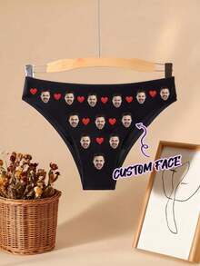 1-Piece Customized Face Profile Picture Sexy Comfortable Personalized Popular Ladies Underwear, Given To Boyfriends, Husbands, Friends, Can Be Used As Birthday Gifts, Christmas Gifts.,Dawg,Colorful,Cute,Adorable,Contracted,Funny,Custom,Unique,Customized,Personalized,Ideal Gifts For Him,Ideal Gifts For Her,Boyfriend,Girlfriend,Family,Friends,Her - Multicolor - View 3