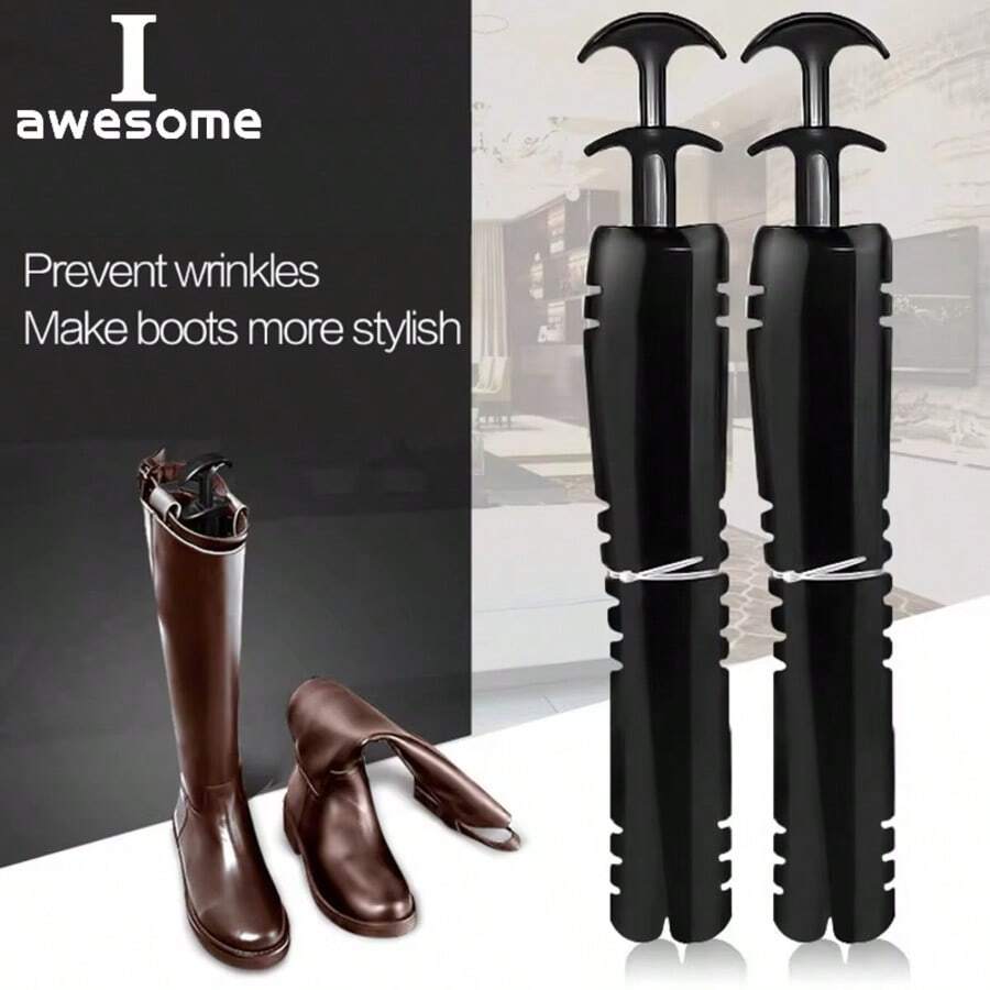 1 pieza/2 piezas Soporte práctico negro para zapatos, moldeador y estiramiento de botas, soporte y colgador de almacenamiento creativo para botas para el hogar - Negro - Ver 1