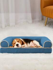 1pc Langxingcs Warm & Soft Plush Square Pet Bed, Suitable For Large & Medium Dogs, Can Be Used As Dog Mat, Pet Sofa, Cat Bed, Dog Basket, Anti-Anxiety Dog Basket - Multicolor - View 9