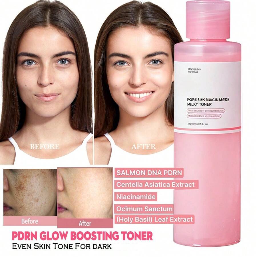 Pink Niacinamide Emulsion Toner, Hydrating, Moisturizing, And Soothing, Containing Ceramides And Peptides, For A Glass Skin Effect, Korean Skincare | 150ml 5.07 Fl Oz - Pink - View 1