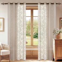 YSTYLE Transparent Curtains, Set Of 2, Voile Curtains For Living Room Or Bedroom, Decorative Scarf, Airy Curtains, Translucent, Sheer, Curtains With Eyelets. - màu nâu - Xem 1