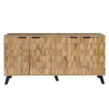 Modern 4-Door Sideboard, 160.5 X 35.5 X 78 Cm – Practical Design For The Living Room, Bedroom And Dining Room - 自然木色 - 查看 9