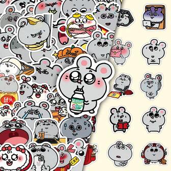 50pcs Cute Cartoon Funny Expressions Stickers For Notebook, Phone Case DIY Decoration