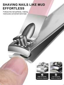 14Pcs Pastel Pink & Blue Manicure Set | Cute Portable Nail Clipper Scissors Kit | Travel Beauty Care Gift For Women - Multicolor - View 4