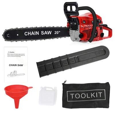 20 Inch 58CC 2-Stroke Gas Powered Chainsaw, Handheld Cordless Chainsaw, High-Power Logging Saw For Wood Cutting And Tree Trimming