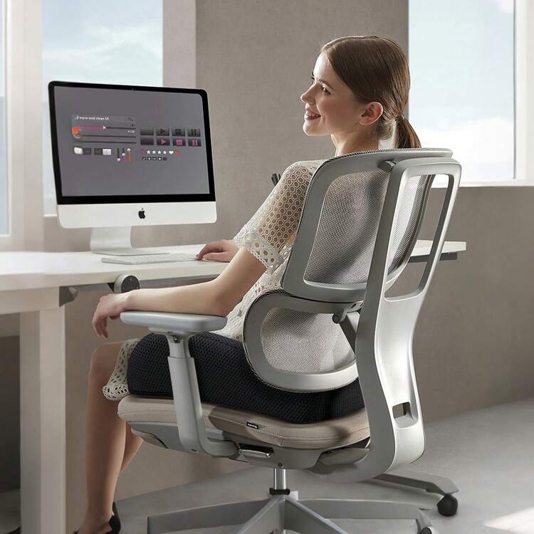 Memory Foam Seat Cushion For Office Chair, Ergonomic Chair Cushions For Sciatica & Back Support, Office Chair Cushion & Car Seat Cushion - 黑色 - 查看 7