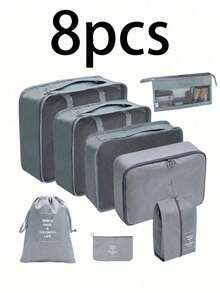 9/1pc Foldable Travel Organizer Bags, Large Capacity Waterproof Packing Cubes, Luggage Organizer Bags, Shoe Bags, Drawstring Bags, Travel Organizers, Cosmetic Bags, Underwear Bags, Makeup Bags, Storage Bags, Organizers For Clothes, Suitable For Pens, Eyeshadow Brushes, Sanitary Napkins, Lipsticks, Eyeliners, Lip Glosses, Skincare, Toothbrush Holders, Soaps, Shampoos, Combs, Watches, Phones, Necklaces, Jewelry, Electronics - Multicolor - View 20