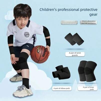 Unisex Kids Knee Pads Training Set, Breathable Basketball Children's Suit, Sports Joint Protection, Kneeling Practice, Dance Knee Pads, Anti-Fall, Unisex Football Knee Pads