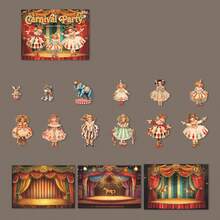 have a good day 15pcs/Pack Circus Theme Stickers, Creative Aesthetic Sticker Decals, DIY Decorative Collage Craft Materials, Holiday Gift, Personalized Scrapbooking School Supplies Scrapbook Supplies Funny Stickers Laptop Stickers Kindle Phone Stickers - Multicolor - View 18