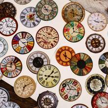 10张/包复古时钟主题贴纸，创意美学贴纸，DIY装饰剪贴簿工艺材料，节日礼物，个性化剪贴簿学习用品 - 查看 2