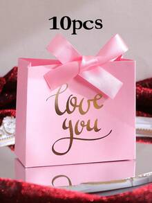 10pcs Modern Letter Pattern Paper Gift Boxes, Suitable For Parties And Valentine's Day - Multicolor - View 12