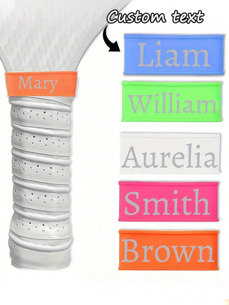 Customizable Racket Wristband - Can Customize Name/Text, Rubber Material, Multiple Vibrant Colors Available (Green, Pink, Orange, Red, Purple, Yellow) - Perfect Gift For Tennis, Badminton, Table Tennis Athletes - Heat Press Craftsmanship, Racket Manufacturing Technique
