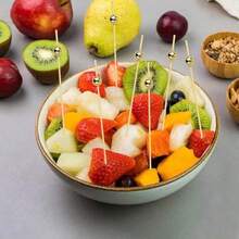 30/60支装红色鸡尾酒签 - 精致红色串珠签，适用于圣诞节、感恩节、万圣节、派对 - 非常适合用于开胃菜、水果、甜点、三明治、派对开胃菜、节日串烧、开胃菜串、节日餐饮 - 彩色 - 查看 2