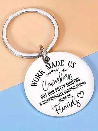 1 st. lasergraverad nyckelring i rostfritt stål med hjärtsymbol, omtänksam present till kollegor, vänner, flickvänner