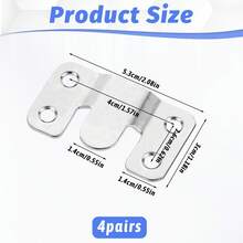 嵌入式支架挂钩，互锁式家具连接器，重型不锈钢相框挂钩，适用于婚礼照片、图片、相框吊坠，是大型图像展示艺术画廊墙面安装五金件的理想选择，采用 Z 形互锁设计，最大限度地确保安全，防止悬挂物品掉落。