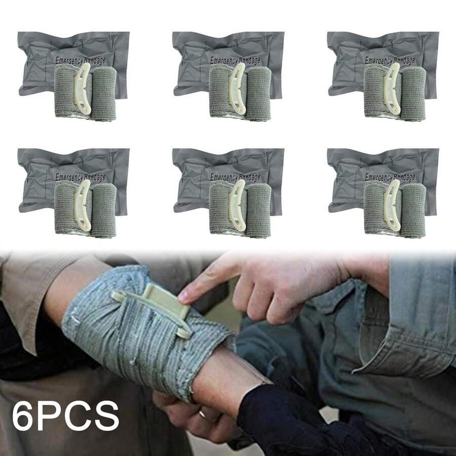 3/6 Emergency Trauma Vacuum-Sealed Blood Collection Bandage Set. Emergency Bandages Can Quickly Stop Bleeding And Are Suitable For Outdoor, Home And Mountain Climbing. Portable Bandages, Compact Design, Reliable Materials, And Wound Care Tapes - 彩色 - 查看 1