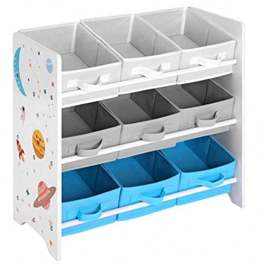 Garage Integrated Storage RacksSONGMICS UGKR33WT - Estante de almacenamiento infantil para juguetes y libros con 9 cajas íbles - como en la foto - Ver 1