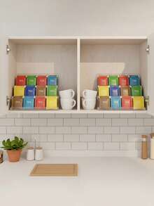 1pc 3-Tier Transparent Acrylic Storage Rack, Multi-Function Kitchen Tea Bag & Spice Organizer, Detachable Makeup & Miscellaneous Display Shelf, Wall-Mounted Or Countertop Bathroom Vanity Cabinet - Transparent - View 5