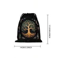 1pc Enchanting Vintage Tree Of Life Design Tarot Tablecloth With Tarot Bag - Vibrant Polyester Altar Mat With Celestial & Floral Design For Tarot Reading, Witchcraft & Astrology, Tarot Tablecloth Boho Playmat Cloth Home Decor - White - View 9