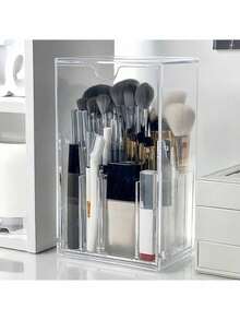 1pc Acrylic Makeup Brush Holder, Cosmetic Storage Box, Pen Holder - Stationery, Jewelry Box, Bag, Makeup Brush Holder, Brush Holder, Perfume Holder, Small Pouch, Gift For Her, Christmas Gift, Creative Gift For Women ,Room Decor - Multicolor - View 7