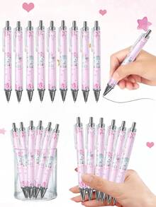 6 Stücke rosa Elefant Kugelschreiber mit schwarzer Spitze, einziehbare Stifte, Unterschriftsstifte, Gender Reveal Party Geschenke, Baby Shower Dekorationen, 1. Geburtstags Party Deko, Bridal-Shower Geschenke, Erste Geburtstags Party Geschenke, Baby Mädchen Party Zubehör, Baby Mädchen Shower Dekorationen