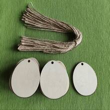 10/20pcs DIY Wooden Hollow Egg Pendant Crafts, Easter Hanging Decor For Home Gathering, Painting Gift, Includes 20 Patterns And 20 Strings