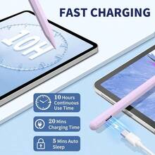 IPad Apple Pencil 9th&10th Generation, Fast Charge Stylus Pen For Palm Rejection And Tilt Sensitivity, Compatible With IPad Pro 11/12.9in, Mini 5/6, IPad 6/7/8/9/10, Air 3/4/5 (White) - Màu tím - Xem 4