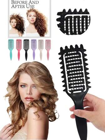 1支升级版卷发梳 - 轻松驯服卷发，无需耐心。我们升级后的卷发梳可轻松滑过秀发，最大限度减少拉扯和毛躁，打造完美卷度。居家或外出轻松造型的理想之选。